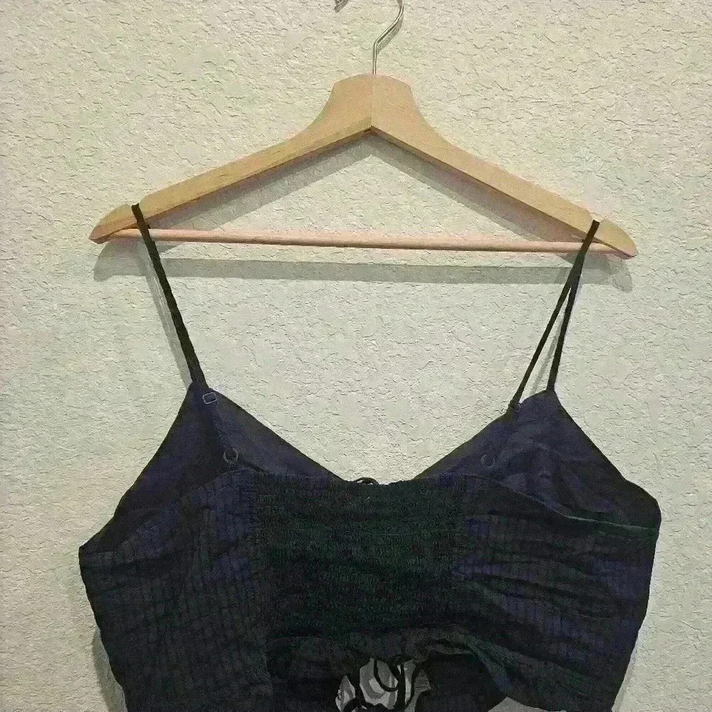 Navy blue Crop lace up front - Picture 6 of 7